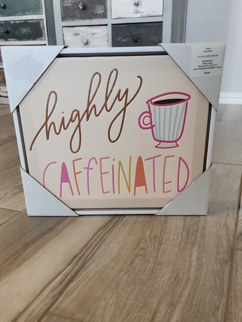 NWT Hobby Lobby Highly Caffeinated Canvas